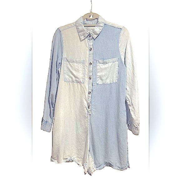 Vintage Havana Light and Dark Denim Romper, Size S - Picture 2 of 9